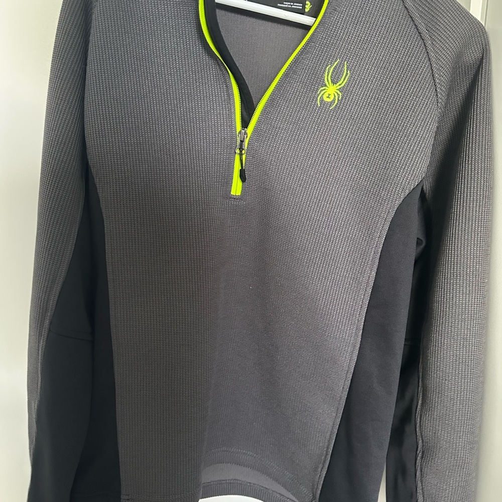 Spyder Men Gray and Black sweatshirt with Neon Accents